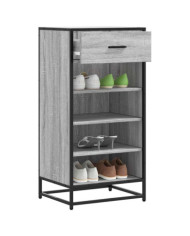 Étagère à chaussures sonoma gris 48x38x97,5 cm bois ingénierie | Mobilier & Déco