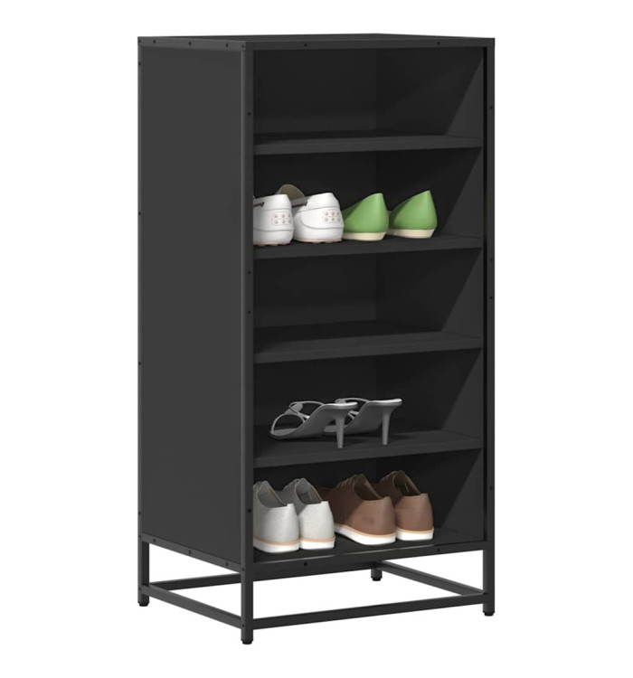 Étagère à chaussures noir 48x38x97,5 cm bois d'ingénierie | Mobilier & Déco