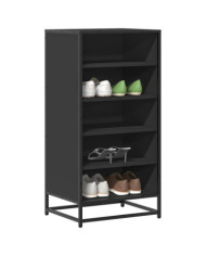 Étagère à chaussures noir 48x38x97,5 cm bois d'ingénierie | Mobilier & Déco