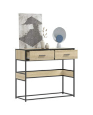 Table console chêne sonoma 90x35x80 cm bois d'ingénierie | Mobilier & Déco