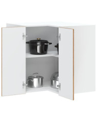 Armoire murale d'angle de cuisine Kalmar vieux bois | Mobilier & Déco