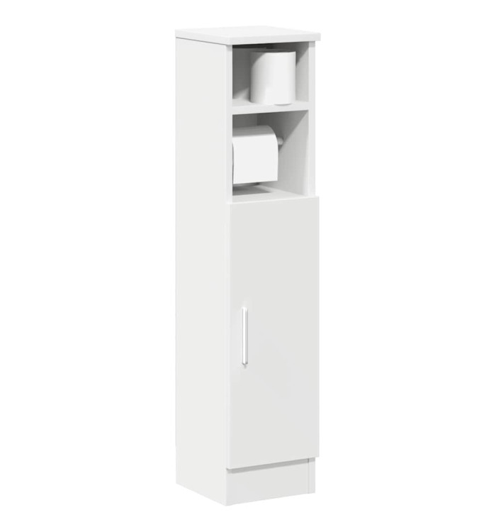 Meuble de salle de bain avec porte-rouleau blanc 20,5x22x90 cm | Mobilier & Déco