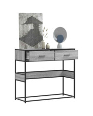 Table console sonoma gris 90x35x80 cm bois d'ingénierie | Mobilier & Déco