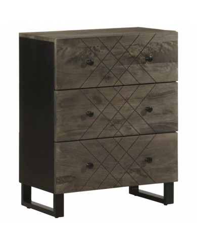 Buffet noir 60x33x75 cm bois massif de manguier | Mobilier & Déco