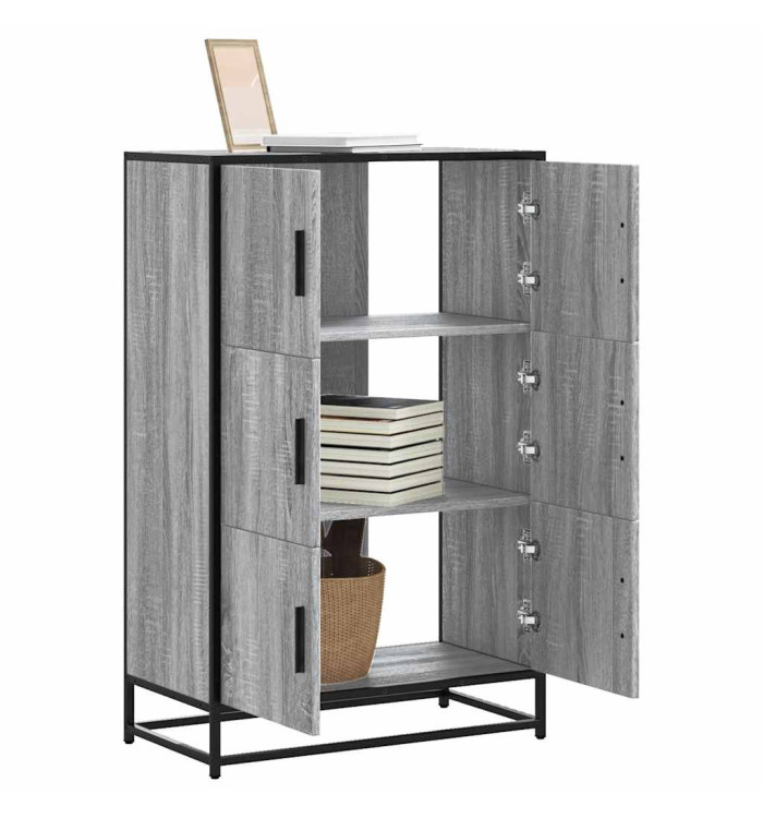 Buffet haut sonoma gris 68x35x106,5 cm bois ingénierie et métal | Mobilier & Déco