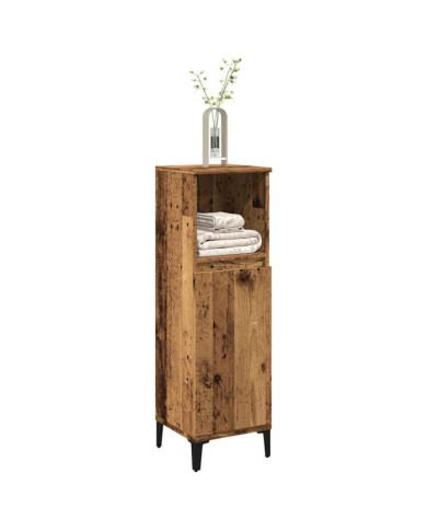 Armoire de salle de bain vieux bois 30x30x100cm bois ingénierie | Mobilier & Déco