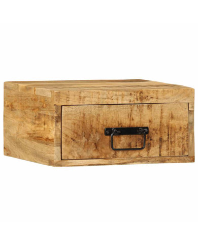 Table de chevet murale bois de manguier massif brut | Mobilier & Déco