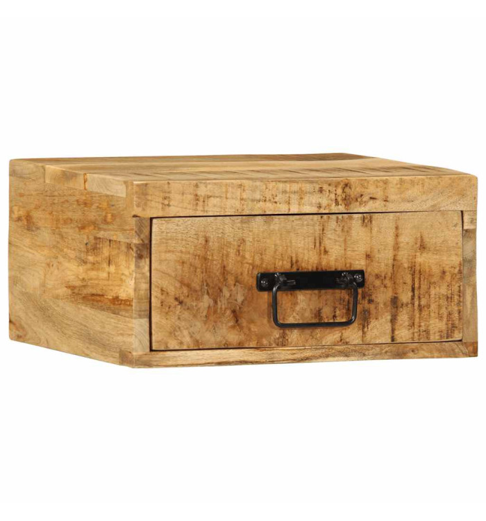 Table de chevet murale bois de manguier massif brut | Mobilier & Déco