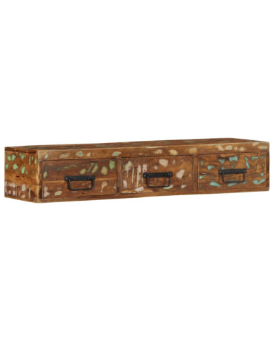 Meuble TV mural 100x30x19 cm bois massif de récupération | Mobilier & Déco