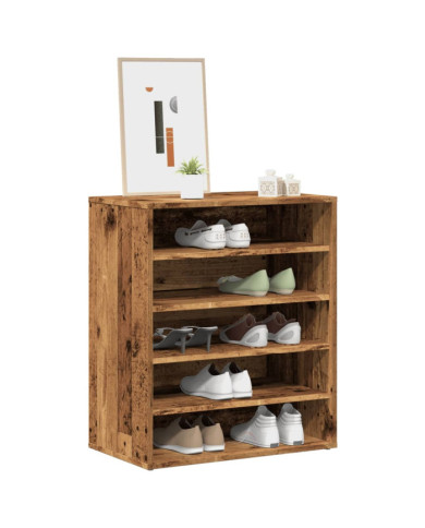 Armoire à chaussures vieux bois 60x35x70 cm bois d'ingénierie | Mobilier & Déco