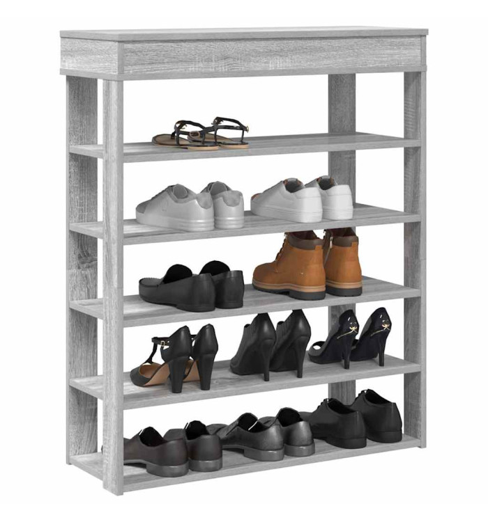 Étagère à chaussures sonoma gris 80x30x98 cm bois d'ingénierie | Mobilier & Déco