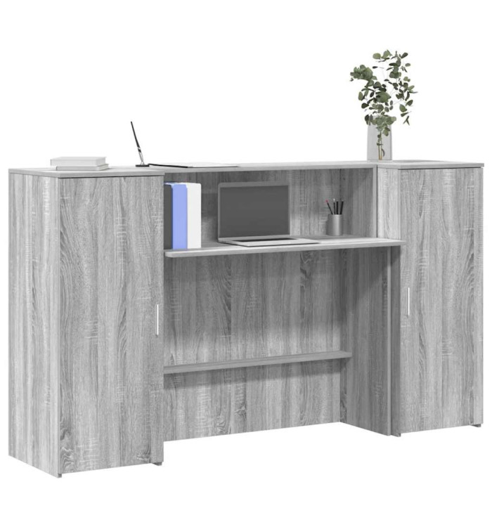 Bureau de réception sonoma gris 180x50x103,5 cm bois ingénierie | Mobilier & Déco