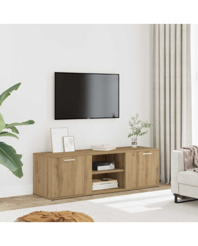 Meuble TV chêne artisanal 120x34x37 cm bois d'ingénierie | Mobilier & Déco