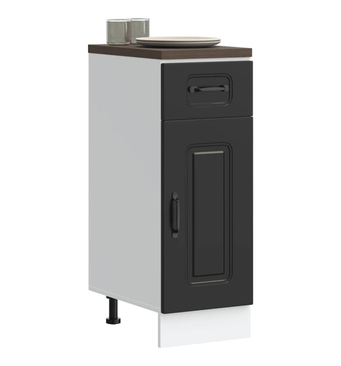 Armoire de cuisine Kalmar noir bois d'ingénierie | Mobilier & Déco