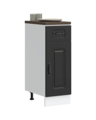 Armoire de cuisine Kalmar noir bois d'ingénierie | Mobilier & Déco