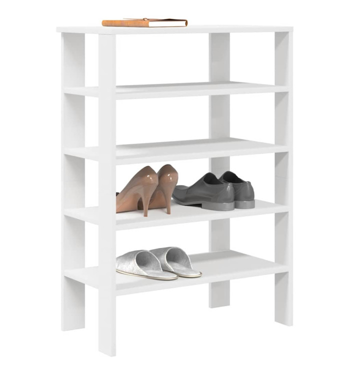 Étagère à chaussures blanc 61x32x87,5 cm bois d'ingénierie | Mobilier & Déco