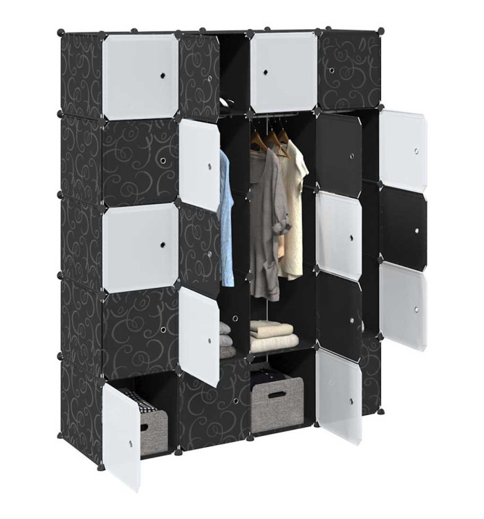 Cubes de rangement 20 pcs avec tiges de suspension PP | Mobilier & Déco
