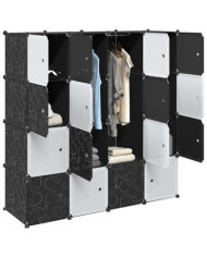 Cubes de rangement 16 pcs avec tiges de suspension PP | Mobilier & Déco