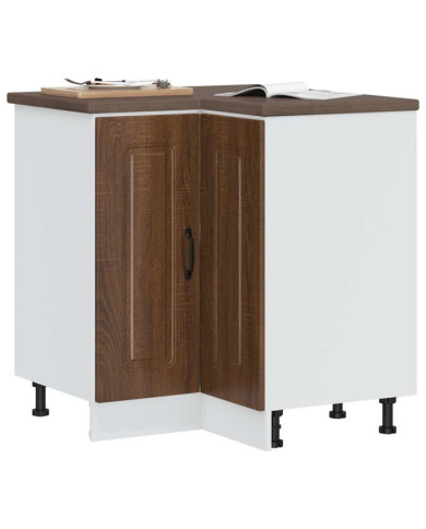 Armoire d'angle de cuisine Kalmar chêne marron bois ingénierie | Mobilier & Déco