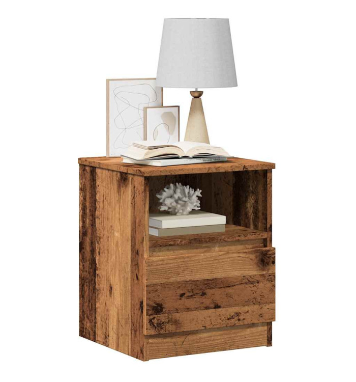 Table de chevet 2 pcs vieux bois 40x40x50 cm bois d’ingénierie | Mobilier & Déco