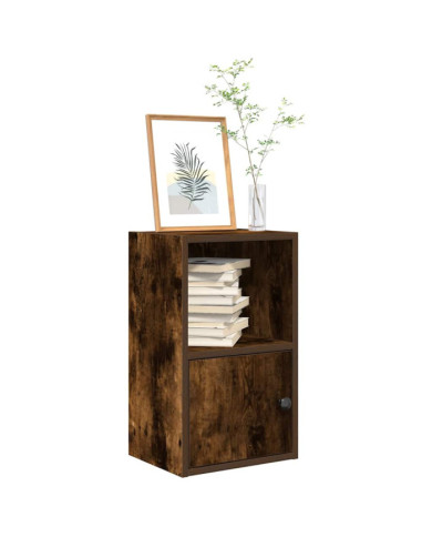 Bibliothèque chêne fumé 31x24x52 cm bois d'ingénierie | Mobilier & Déco