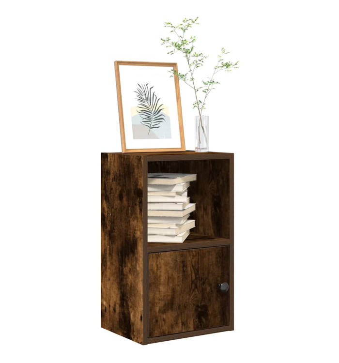 Bibliothèque chêne fumé 31x24x52 cm bois d'ingénierie | Mobilier & Déco
