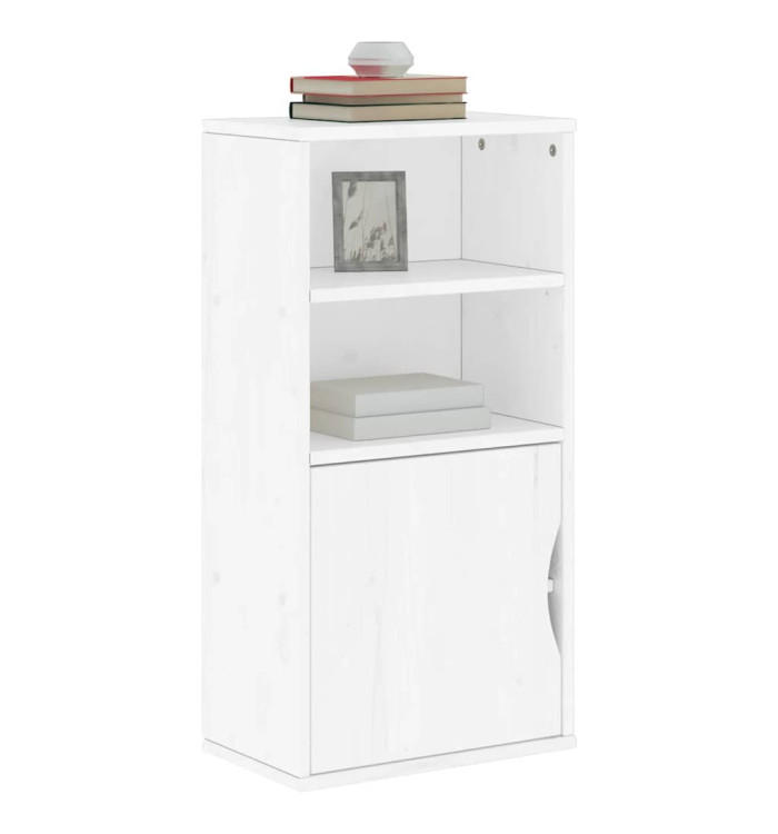 Armoire latérale ODDA blanc 40x24x79 cm bois massif pin | Mobilier & Déco