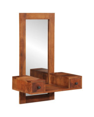 Miroir mural avec tiroirs 60x33x90 cm bois massif d'acacia | Mobilier & Déco