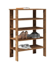 Étagère à chaussures vieux bois 61x32x87,5 cm bois d'ingénierie | Mobilier & Déco