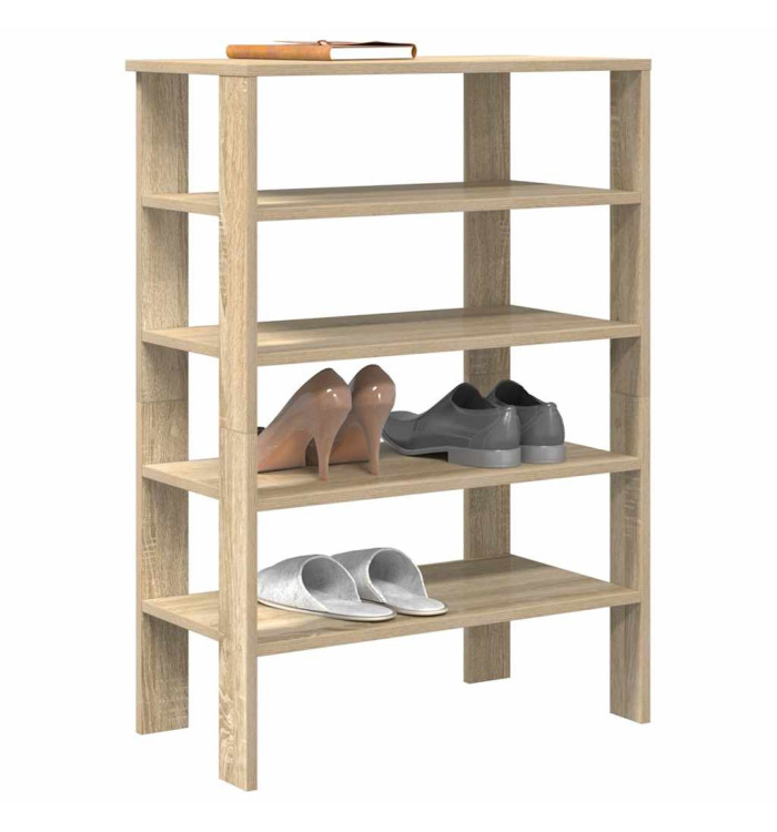 Étagère à chaussures chêne sonoma 61x32x87,5 cm bois ingénierie | Mobilier & Déco
