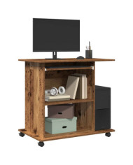 Bureau d'ordinateur vieux bois 80x50x75 cm bois d'ingénierie | Mobilier & Déco