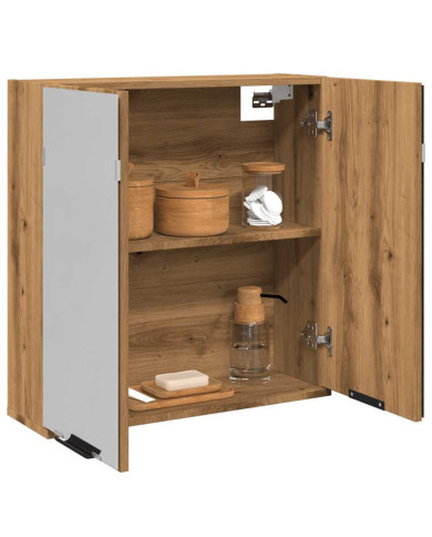Armoire à miroir de salle de bain chêne artisanal 64x20x66,5 cm | Mobilier & Déco