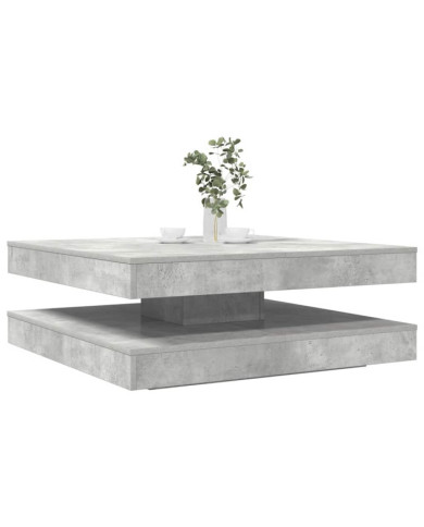 Table basse rotative à 360 degrés gris béton 90x90x34,5 cm | Mobilier & Déco