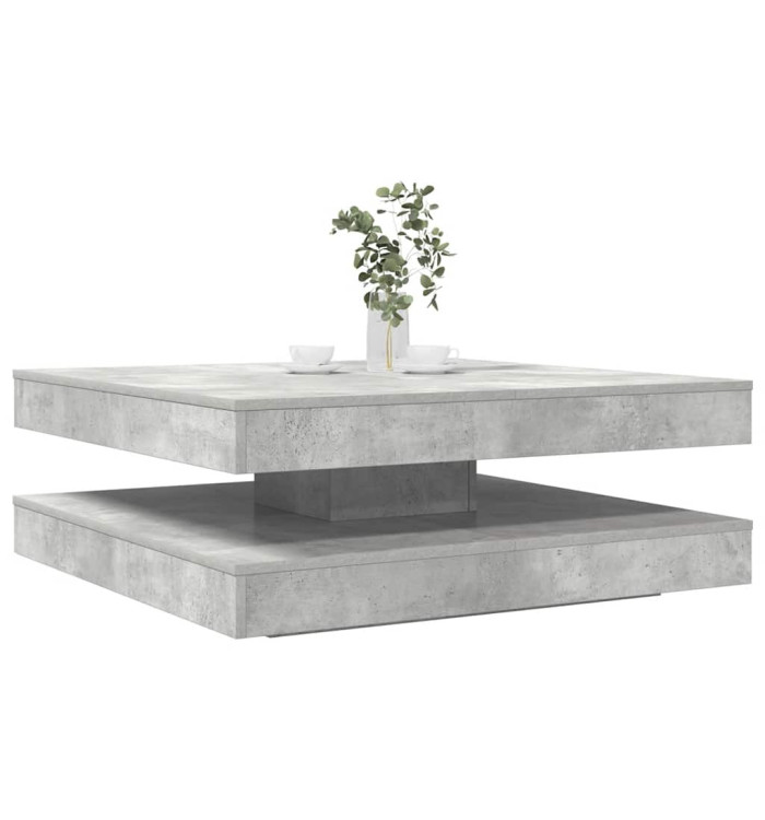 Table basse rotative à 360 degrés gris béton 90x90x34,5 cm | Mobilier & Déco