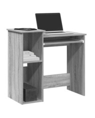 Bureau avec étagères sonoma gris 84x40x78 cm bois d'ingénierie | Mobilier & Déco