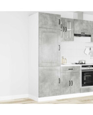 Armoire de cuisine Kalmar gris béton bois d'ingénierie | Mobilier & Déco