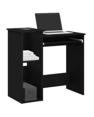 Bureau avec étagères noir 84x40x78 cm bois d'ingénierie | Mobilier & Déco