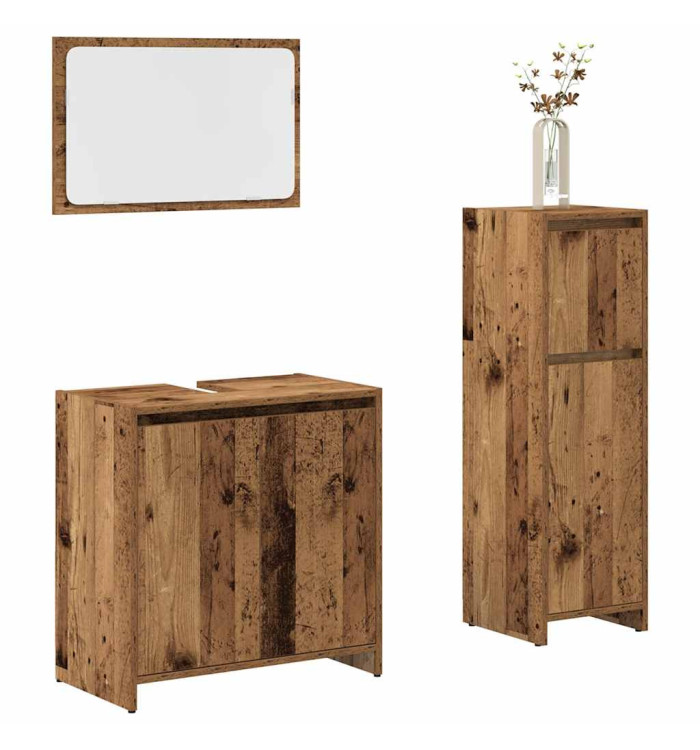 Ensemble de meubles salle de bain 3 pcs bois d'ingénierie | Mobilier & Déco