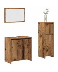 Ensemble de meubles salle de bain 3 pcs bois d'ingénierie | Mobilier & Déco