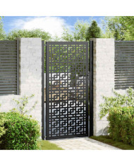Portail de jardin noir 105x180 cm acier conception croisée | Mobilier & Déco
