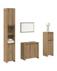 Ensemble de meubles salle de bain 4 pcs bois d'ingénierie | Mobilier & Déco