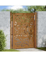 Porte de jardin acier résistant aux intempéries design flamme | Mobilier & Déco