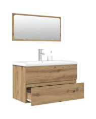Ensemble de meubles salle de bain 3 pcs bois d'ingénierie | Mobilier & Déco