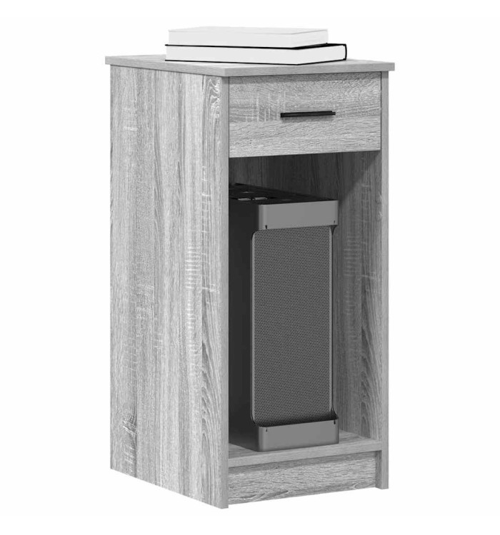 Support de tour d'ordinateur et tiroir sonoma gris 35x45x77 cm | Mobilier & Déco