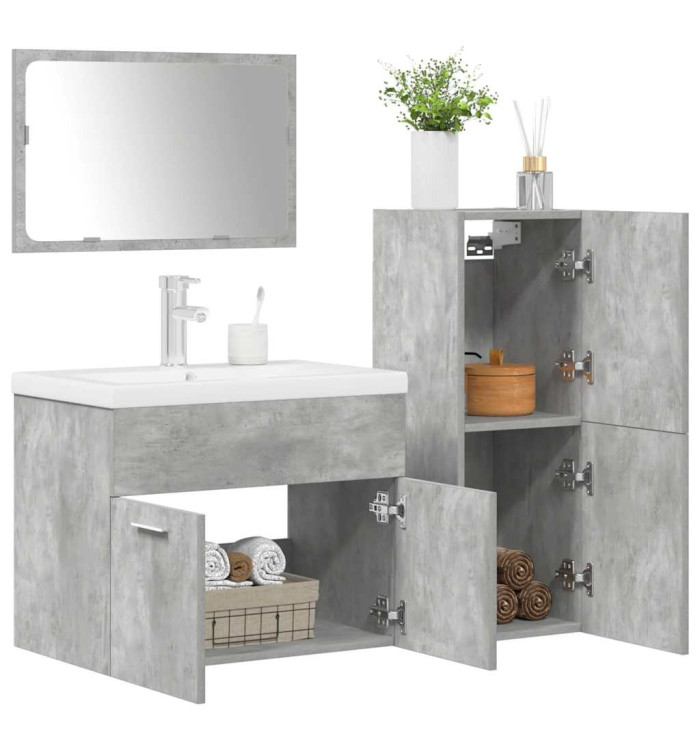 Ensemble de meubles de salle de bain 4 pcs gris béton | Mobilier & Déco