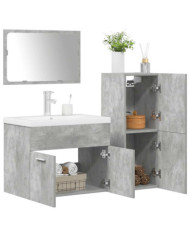 Ensemble de meubles de salle de bain 4 pcs gris béton | Mobilier & Déco