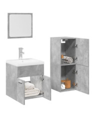 Ensemble de meubles de salle de bain 3 pcs gris béton | Mobilier & Déco