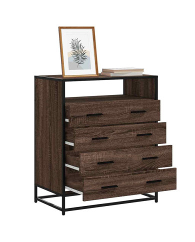 Commode chêne marron 70x41x83,5 cm bois d'ingénierie | Mobilier & Déco