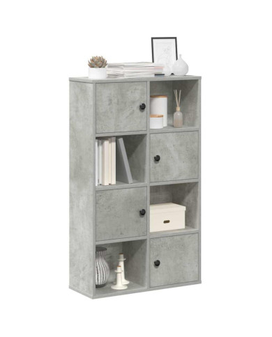Bibliothèque gris béton 60x24x101,5 cm bois d'ingénierie | Mobilier & Déco