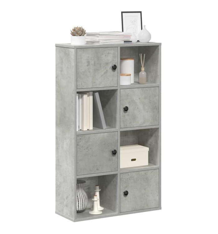Bibliothèque gris béton 60x24x101,5 cm bois d'ingénierie | Mobilier & Déco